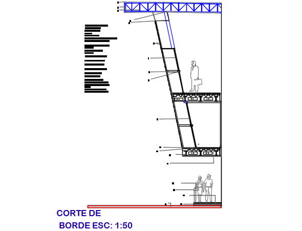 Wall section working plan detail dwg file