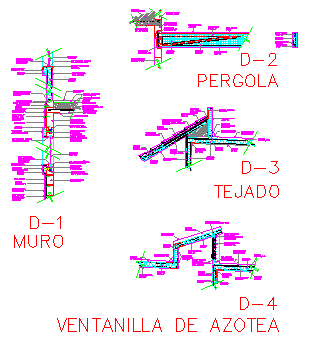 Walls and panel slabs constructive details design drawing