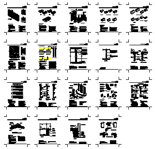 Walls design details drawing 