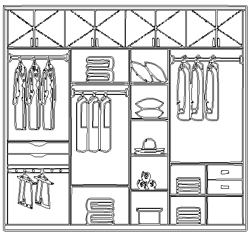 Wardrob design with Locker detail DWG AutoCAD drawing