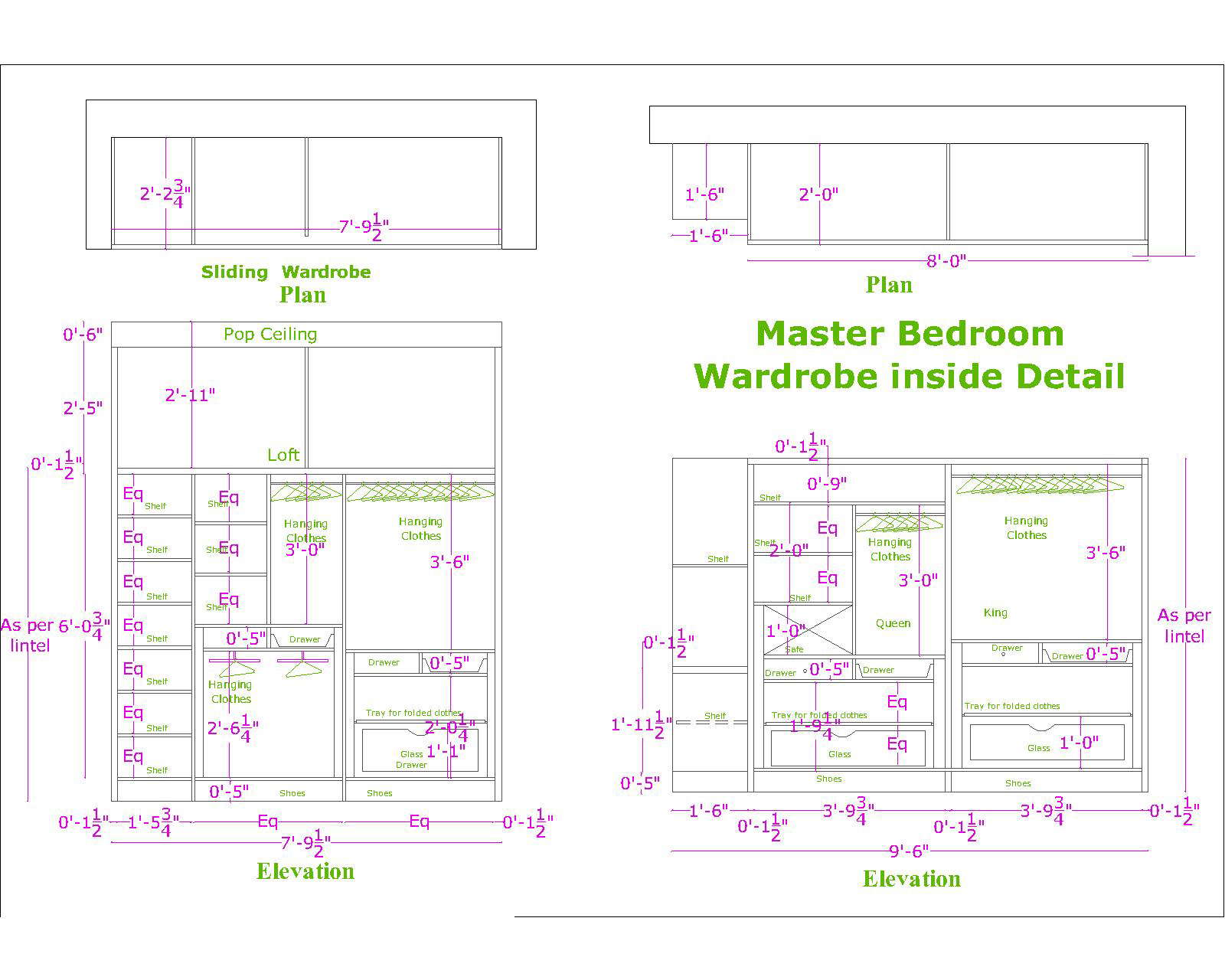 Wardrobe inside detail