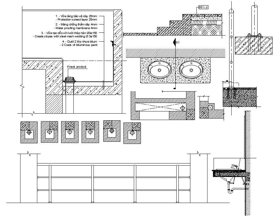 Washbasin elevation CAD block Drawing
