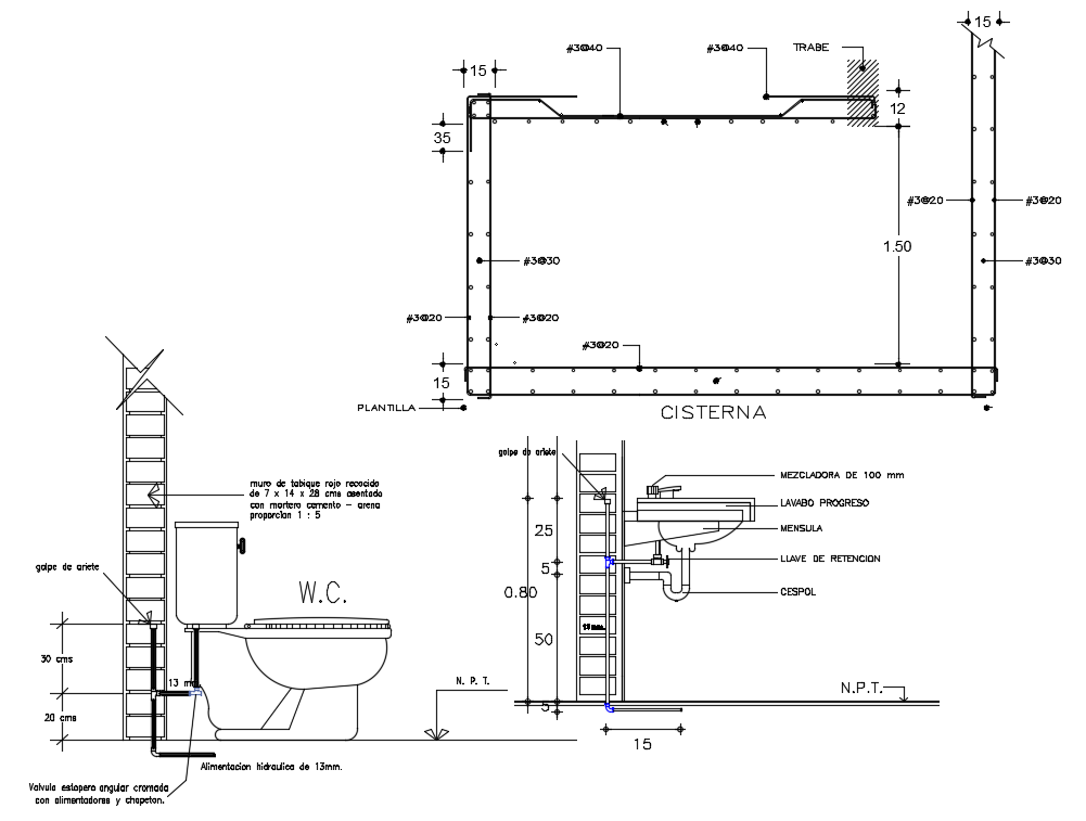 Wash basin detail drawing is given in this cad file. Download this cad file now.