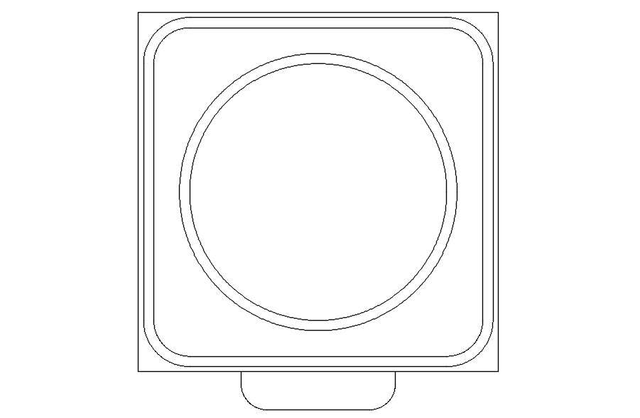 Washing machine cad block plan view in AutoCAD, Dwg file.