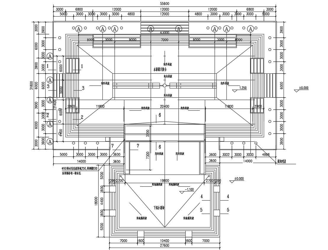 Water Curtain Open Stage Plan DWG File