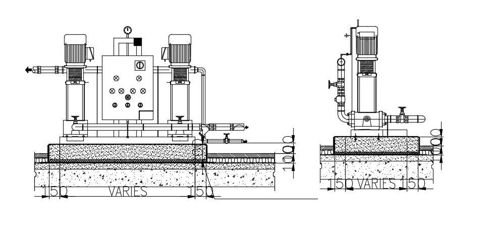 Water Filtration Machine Units Design AutoCAD File 