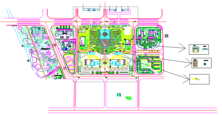Water landscape construction conditions diagram design drawing