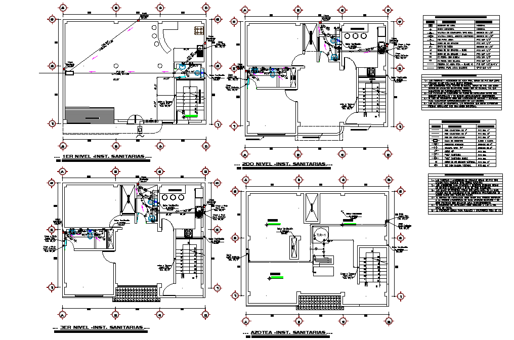 Water pipe line house plan detail dwg file