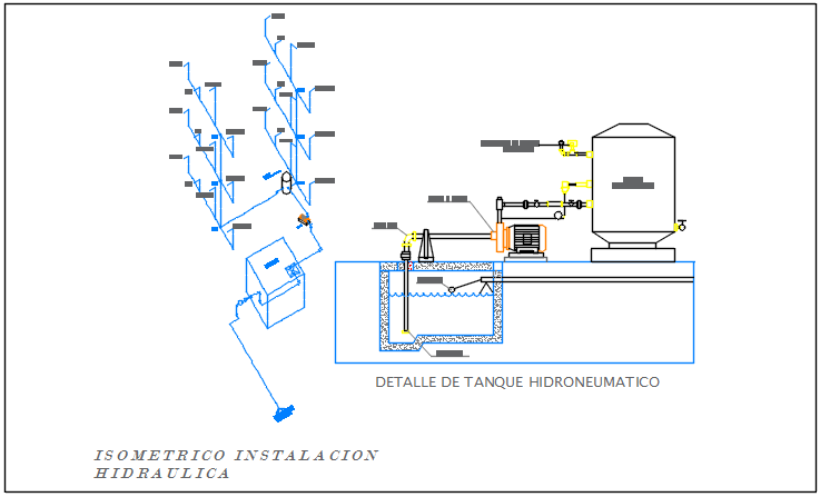 Water plumbing motor detail dwg file