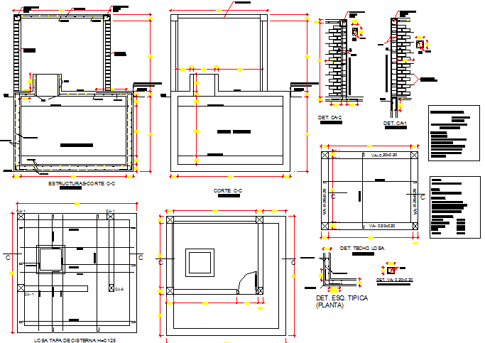 Water tank with pump house architecture project dwg file