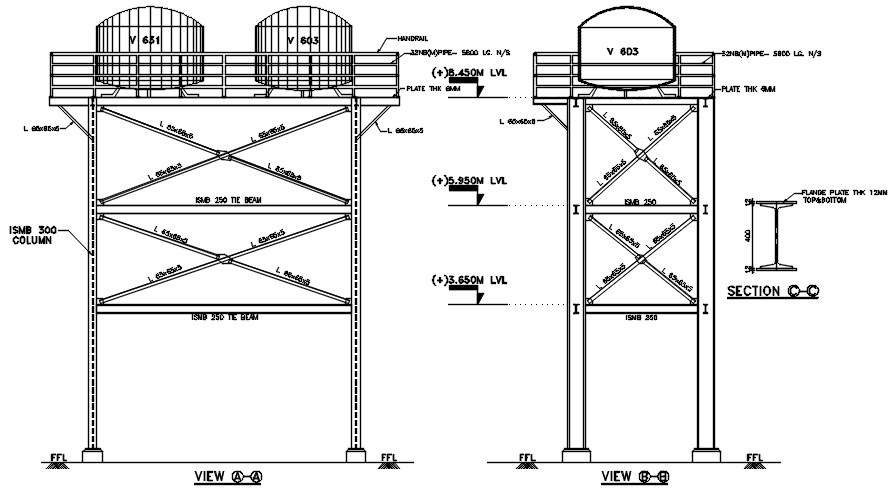 Water Tank AutoCAD Drawing Download DWG File