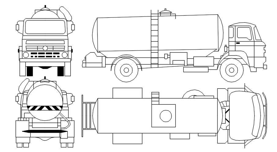 Water tanker design in detail AutoCAD drawing, dwg file, CAD file