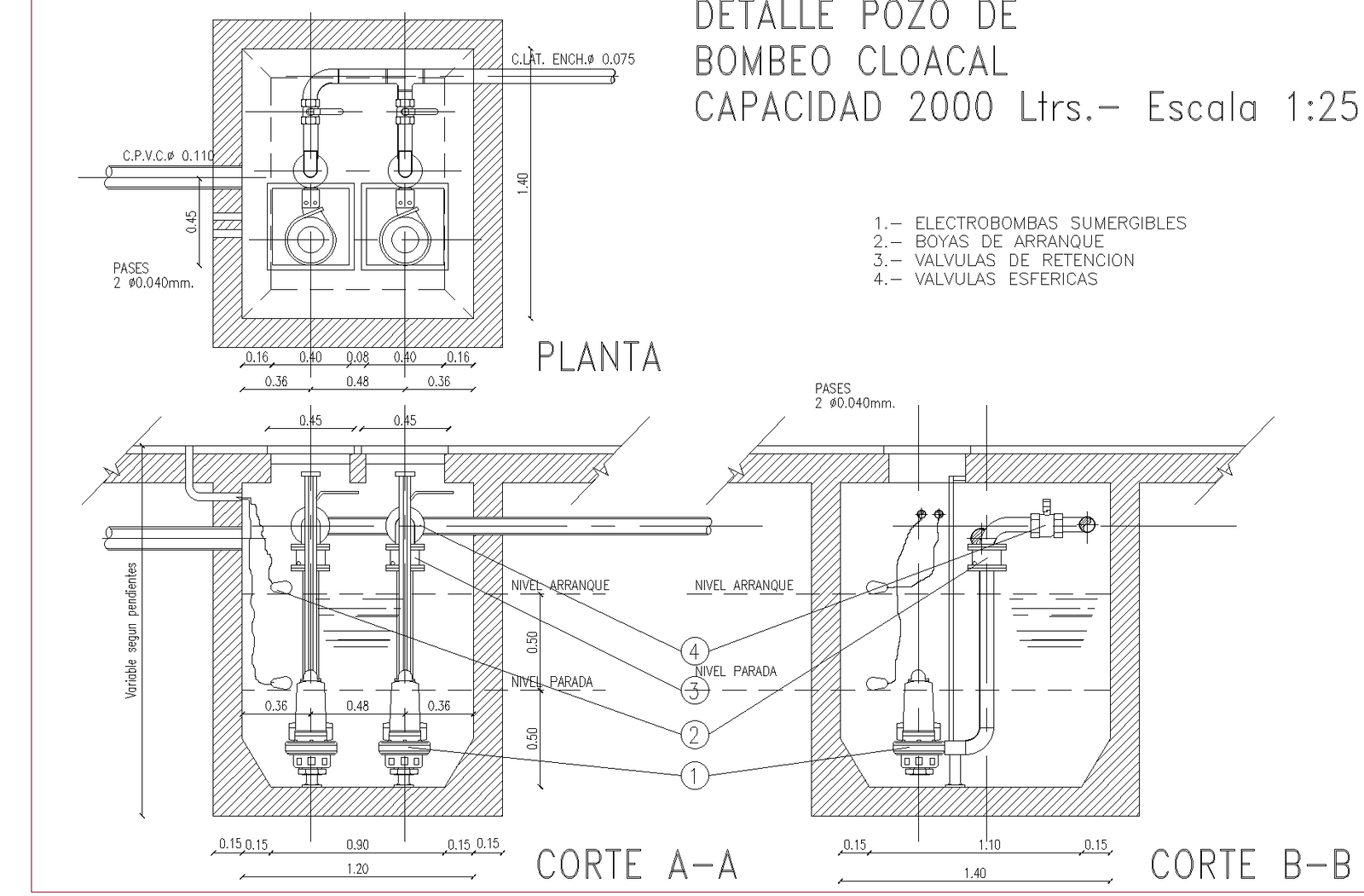 Well pumping sewer plan detail dwg.,