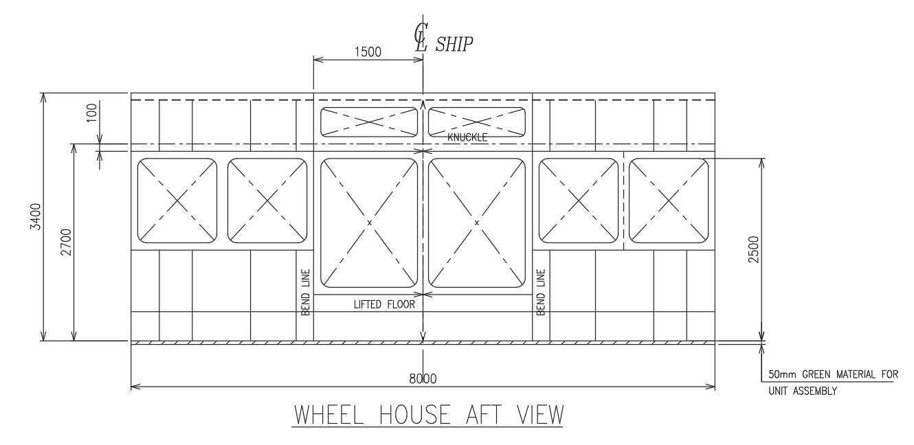  Wheel house elevation view details in AutoCAD, dwg file.