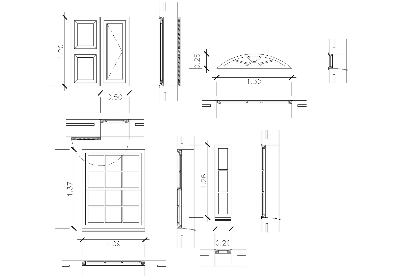 Window plan detail dwg file.