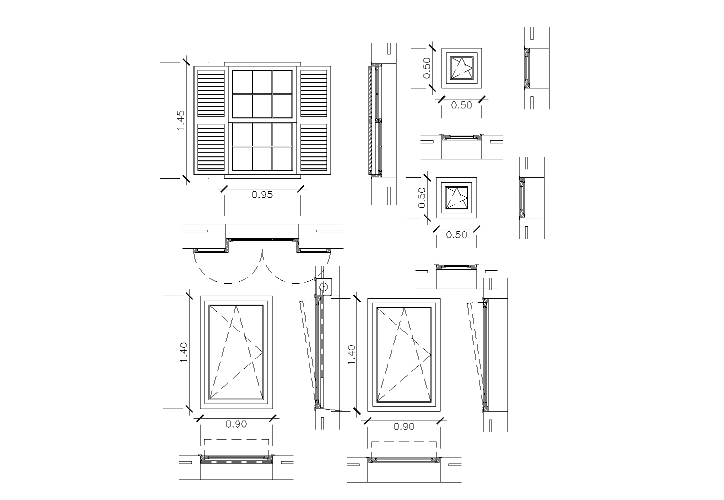 Window plan with detailed dwg file.