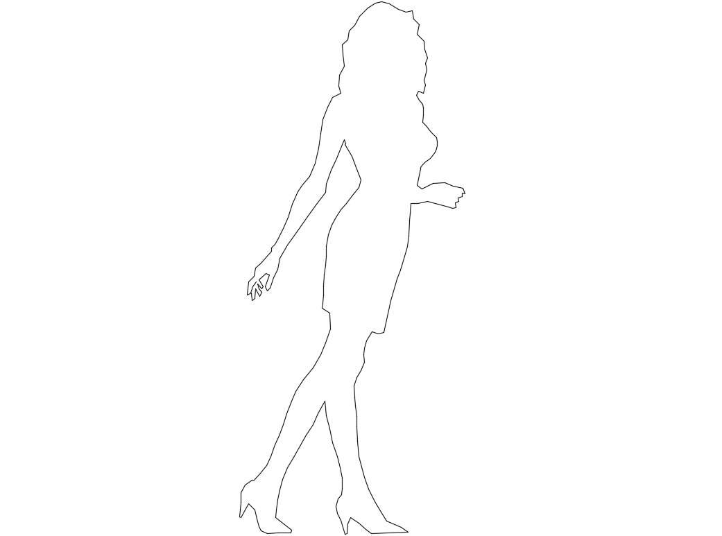 Woman CAD Block dwg File 