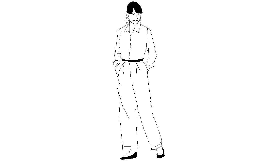 Women Elevation CAD Blocks Free Downloiad