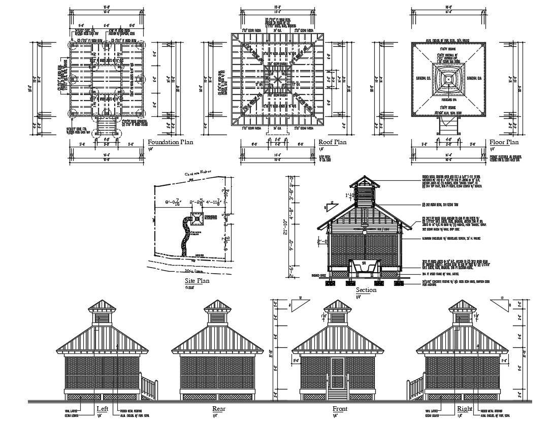 Wooden Pergola CAD Drawing