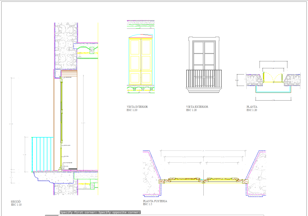 Wooden door old style detail cad drawing 