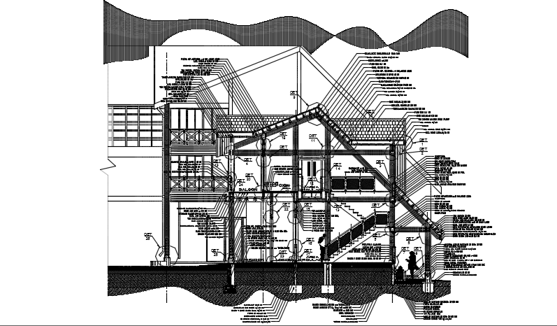 Wooden template section detail dwg file