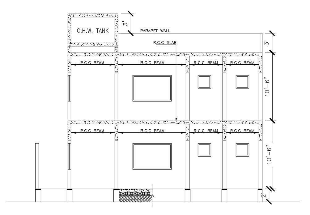 Working House Elevation DWG File
