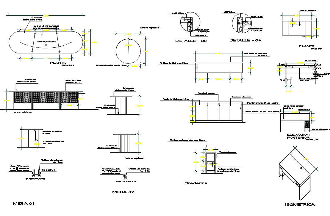Working Table Design DWG