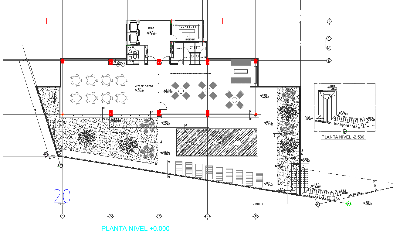 Working commercial plan detail dwg file
