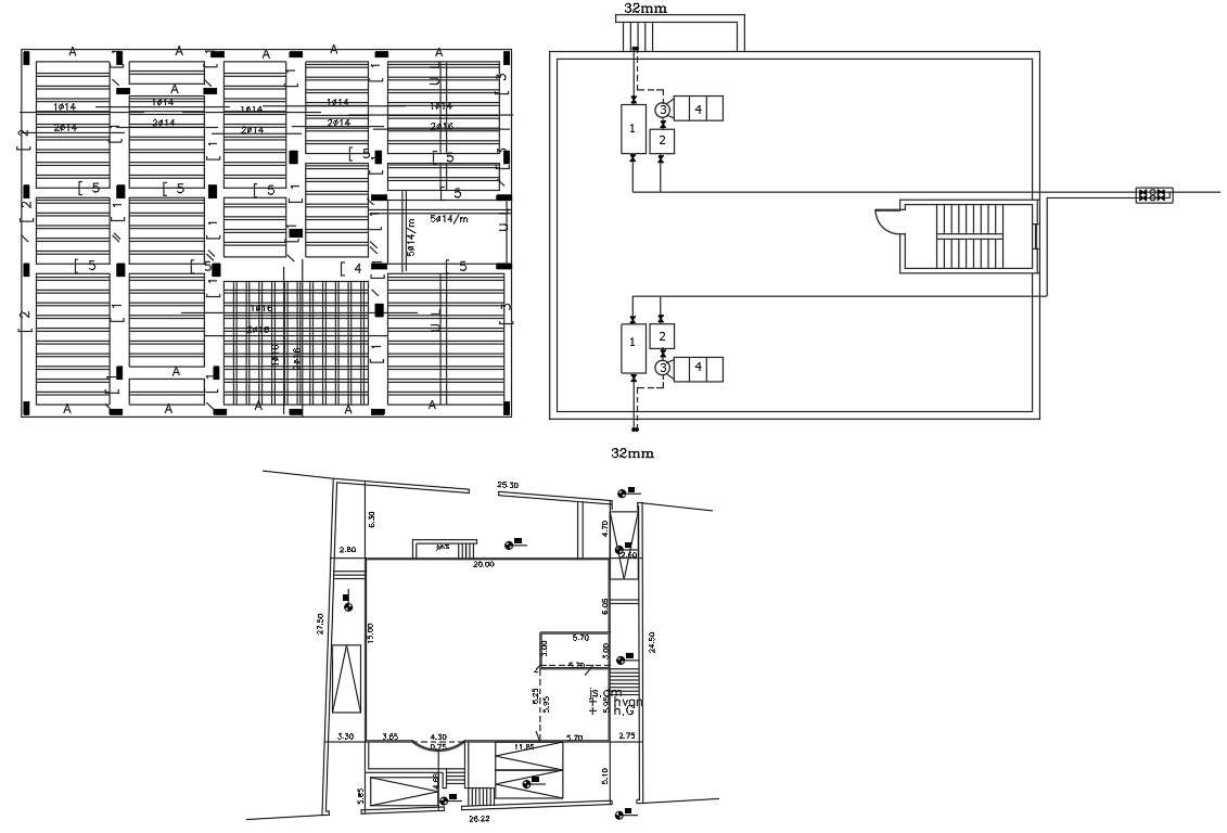 Working design Bungalow footing  plan CAD File
