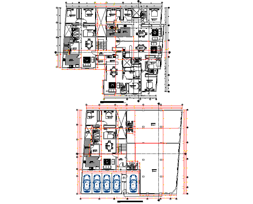 Working family house plan detail dwg file