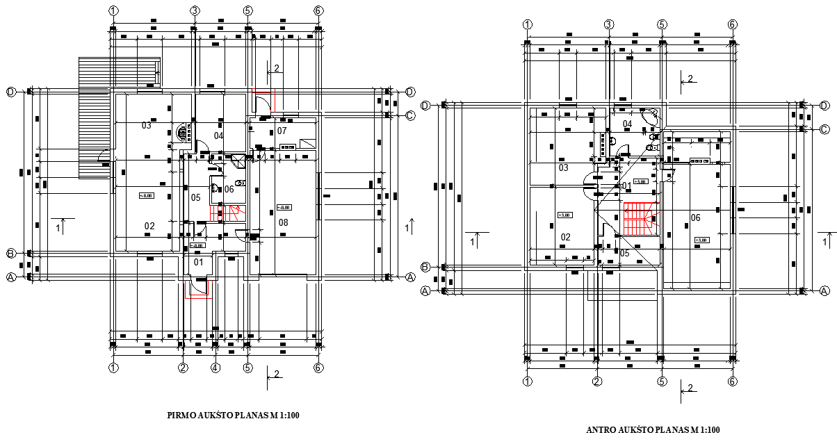 Working house plan detail dwg file