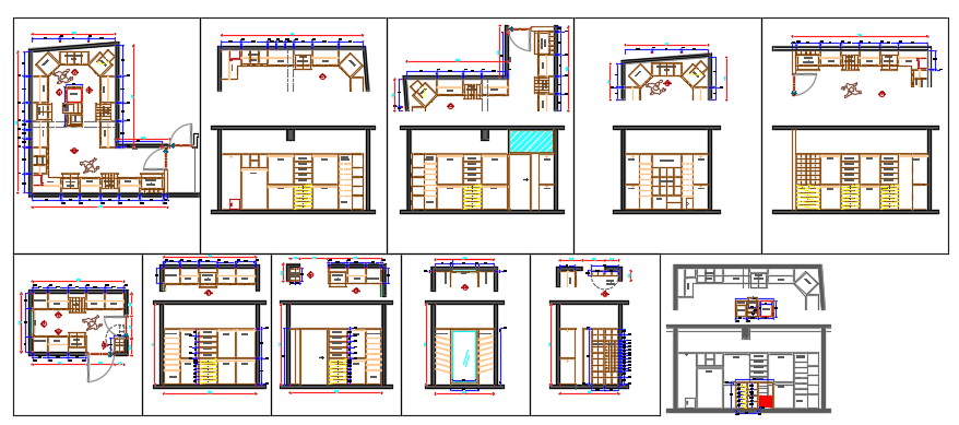 Working plan and elevation detail dwg file