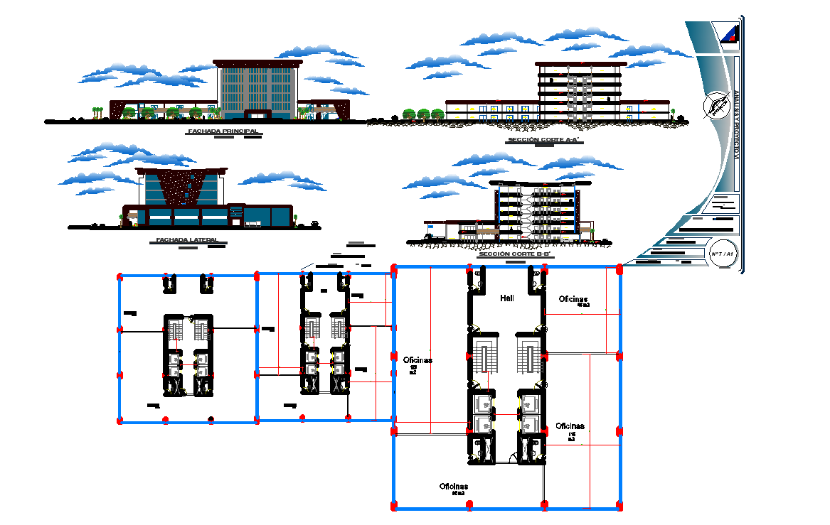 Working plan and elevation detail dwg file