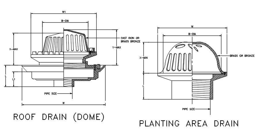 Zurn Roof Drain AutoCAD Drawing Free DWG File