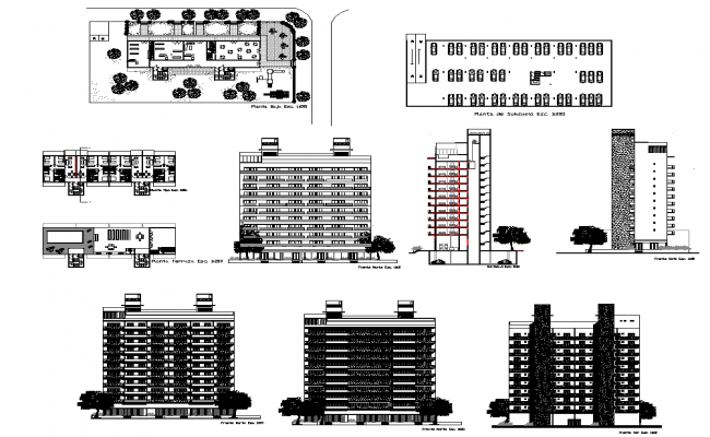 Modern 3 BHK 13-Story Apartment Layout Design