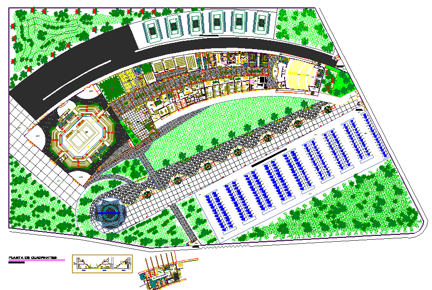 Recreation and Sports Center Layout Plan in DWG Format
