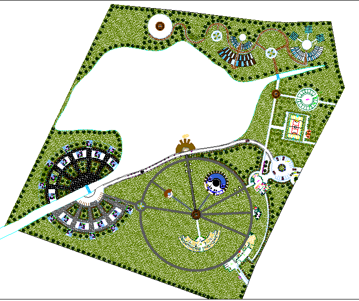 AutoCAD garden layout drawing for green space design