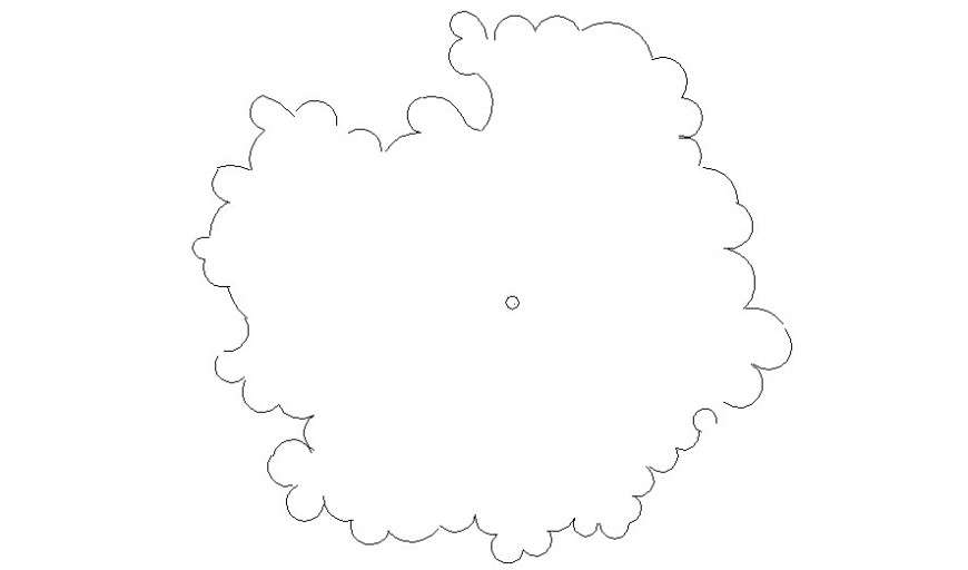 A 2d block of top view of  tree layout autocad file