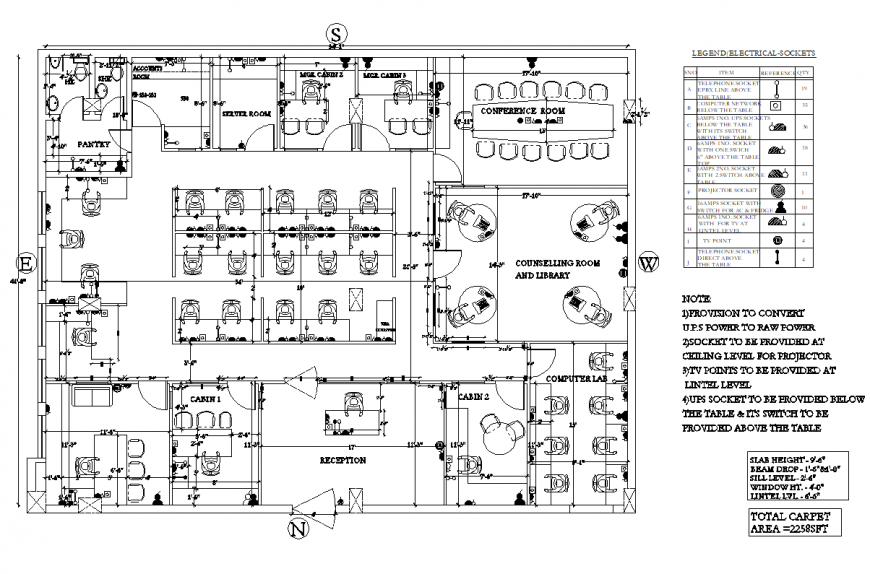 A Commercial building office plan autocad file