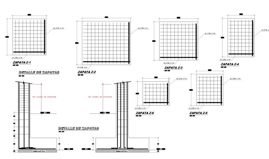 A Foundation plan and section detail dwg file
