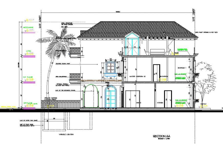A Section house planning autocad file