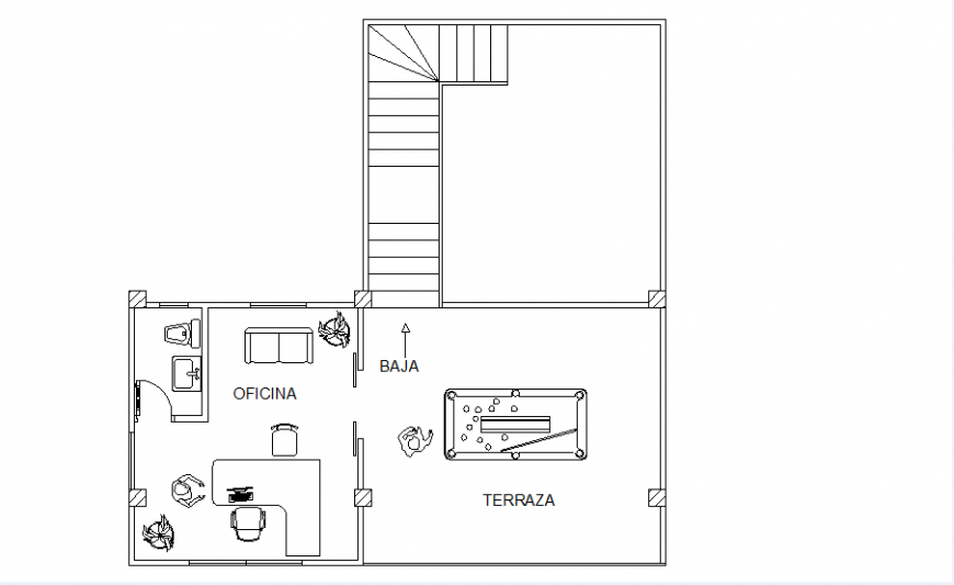 A Small office plan dwg file