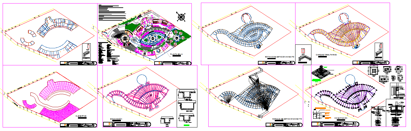 Shopping mall detail drawing in DWG for architectural use