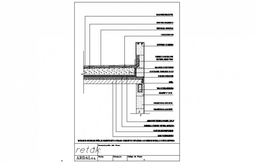 Accessible roof section detail dwg file