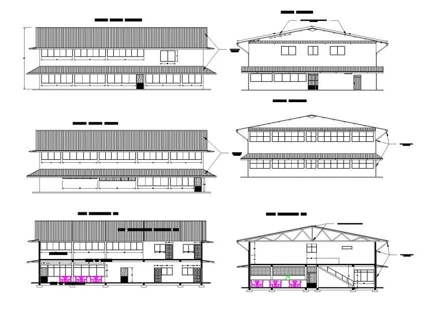 Accommodation in field elevation and section layout file