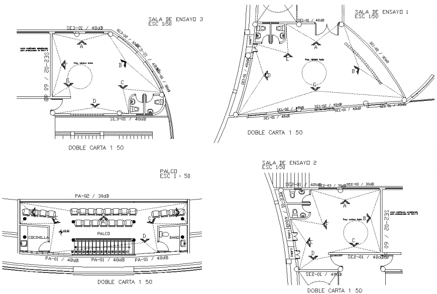 Acoustic insulation planning autocad file