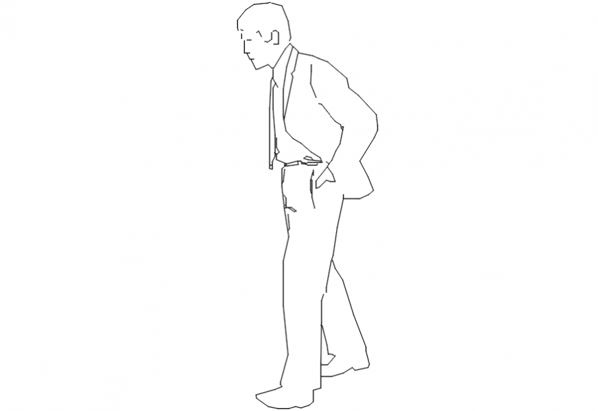 Ad drawings details of bent people