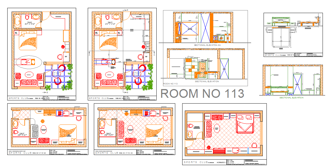 Bed room interior detail