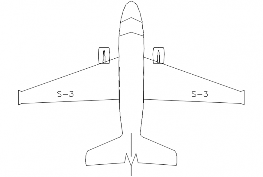 Aeroplane back view 2d