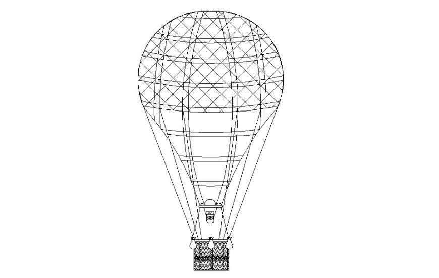 Air balloon parachute front detailing file